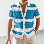 EliteKnit Polo Cardigan – Luxury Men’s Short Sleeve Knitted Top