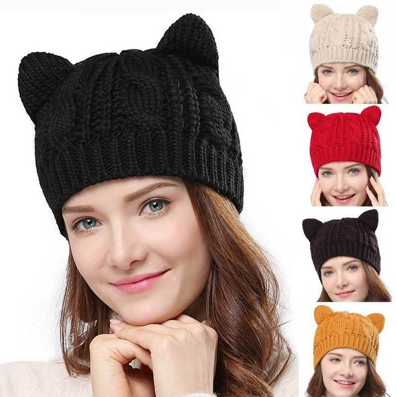 CatEar Knit Beanie – Handmade Winter Hat with 3D Ears