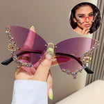 DiamondWing Rimless – Luxury Diamond Butterfly Sunglasses