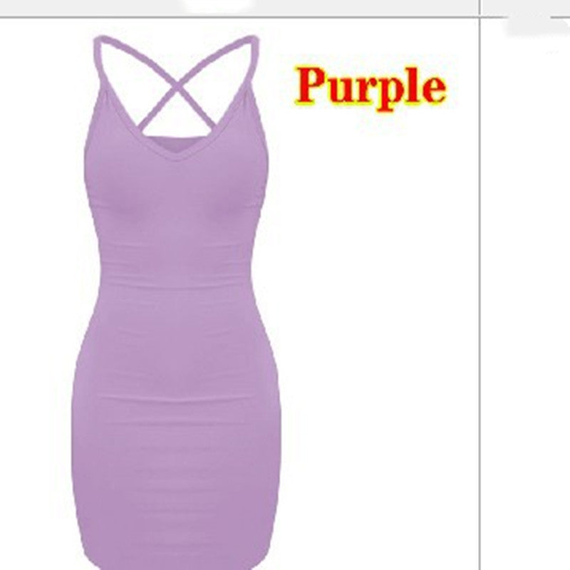 Minimal Muse Halter Dress – Solid Color Slim Fit Party Dress