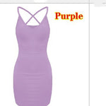 Minimal Muse Halter Dress – Solid Color Slim Fit Party Dress