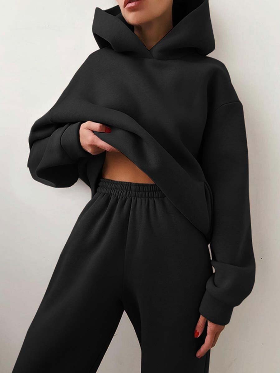 CozyCore Hoodie Set – Women’s Two-Piece Tracksuit & Sweater Outfit