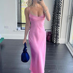 LuxeSatin Slip Dress – Women’s Elegant Satin Camisole Maxi Dress