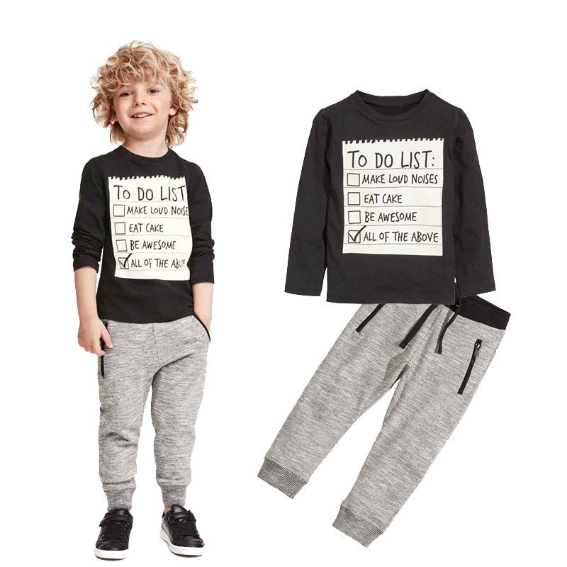 CasualCub 2-Piece – Boys Cotton Long Sleeve & Pants Outfit