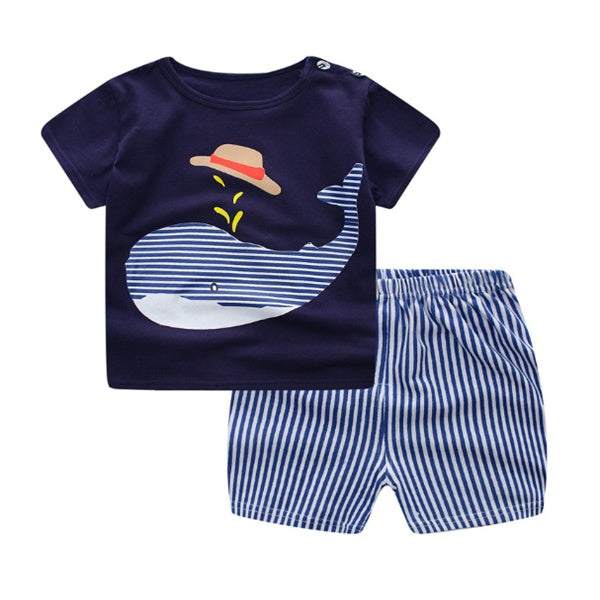 ToonTee & Shorts Set – Cartoon Summer Clothing for Babies