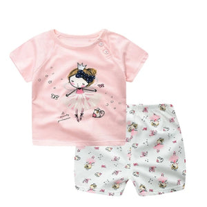 ToonTee & Shorts Set – Cartoon Summer Clothing for Babies