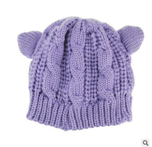 CatEar Knit Beanie – Handmade Winter Hat with 3D Ears