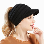PonyBean Knit Beanie – Winter Ponytail Hat for Women