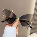 DiamondWing Rimless – Luxury Diamond Butterfly Sunglasses
