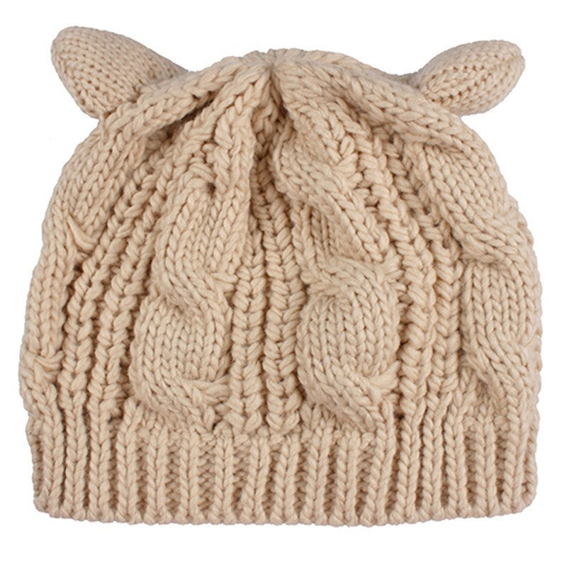 CatEar Knit Beanie – Handmade Winter Hat with 3D Ears