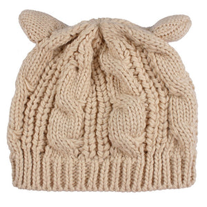 CatEar Knit Beanie – Handmade Winter Hat with 3D Ears