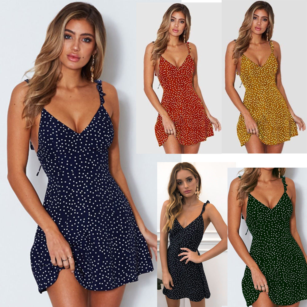 DotWave Sundress – Polka Dot Strappy Summer Dress