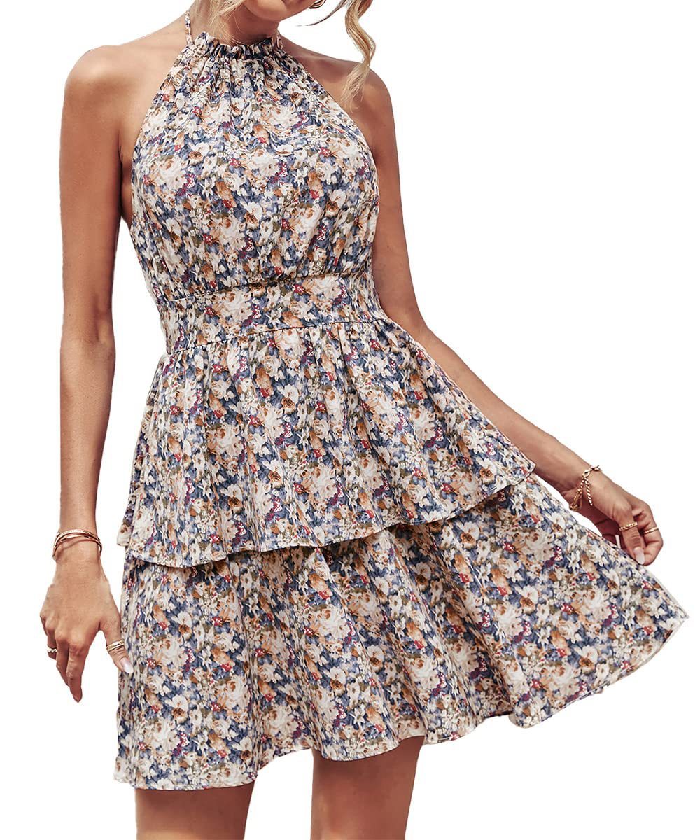 BohoBreeze Halter Dress – Backless Summer Beach Dress