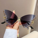 DiamondWing Rimless – Luxury Diamond Butterfly Sunglasses