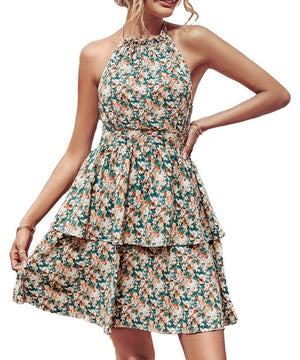 BohoBreeze Halter Dress – Backless Summer Beach Dress