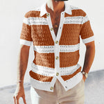 EliteKnit Polo Cardigan – Luxury Men’s Short Sleeve Knitted Top