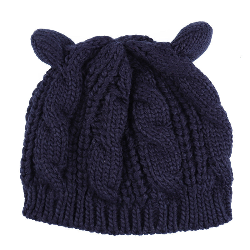 CatEar Knit Beanie – Handmade Winter Hat with 3D Ears