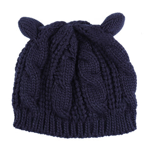 CatEar Knit Beanie – Handmade Winter Hat with 3D Ears