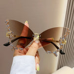 DiamondWing Rimless – Luxury Diamond Butterfly Sunglasses