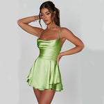 Midnight Satin Mini Dress – A-Line Fit