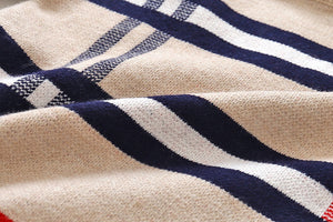 PlaidKnit Pullover – Boys Plaid Jacquard Sweater