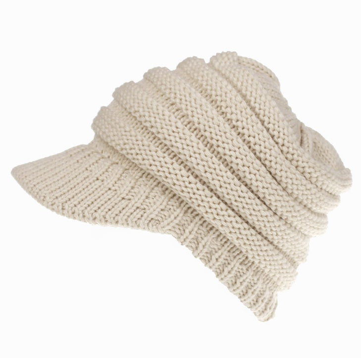 PonyBean Knit Beanie – Winter Ponytail Hat for Women
