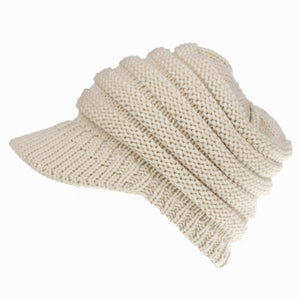 PonyBean Knit Beanie – Winter Ponytail Hat for Women