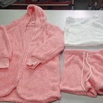Long Sleeve Crop Top And Drawstring Shorts Pajama Set