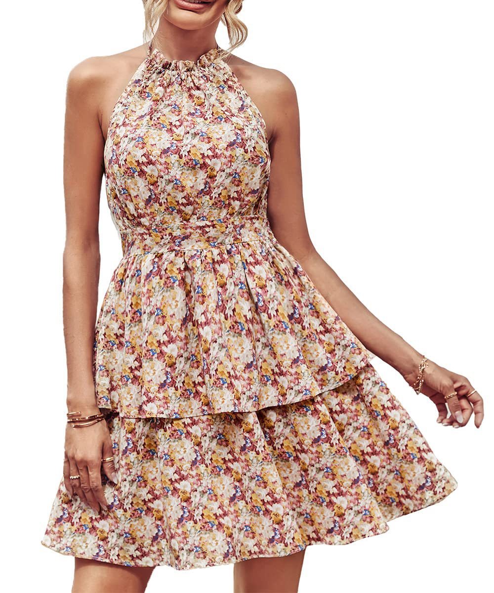 BohoBreeze Halter Dress – Backless Summer Beach Dress