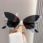 DiamondWing Rimless – Luxury Diamond Butterfly Sunglasses