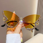 DiamondWing Rimless – Luxury Diamond Butterfly Sunglasses