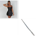 Midnight Satin Mini Dress – A-Line Fit