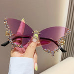 DiamondWing Rimless – Luxury Diamond Butterfly Sunglasses
