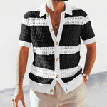 EliteKnit Polo Cardigan – Luxury Men’s Short Sleeve Knitted Top