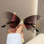 DiamondWing Rimless – Luxury Diamond Butterfly Sunglasses