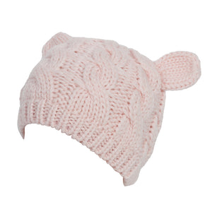 CatEar Knit Beanie – Handmade Winter Hat with 3D Ears
