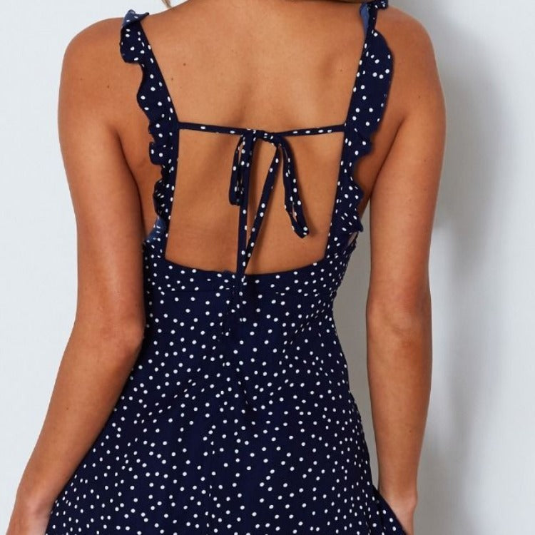 DotWave Sundress – Polka Dot Strappy Summer Dress