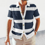 EliteKnit Polo Cardigan – Luxury Men’s Short Sleeve Knitted Top