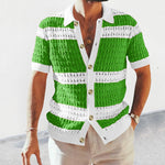 EliteKnit Polo Cardigan – Luxury Men’s Short Sleeve Knitted Top